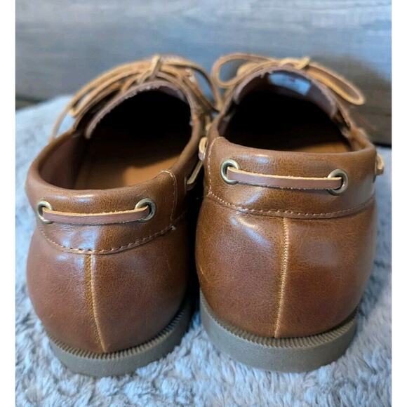 Men's Tommy Hilfiger Tan Brown Leather Loafers Boat Shoes Size US 12 EUC - Picture 5 of 10